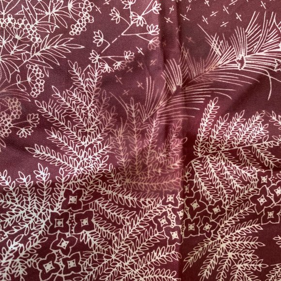 Vintage 1970s Burgundy Feather Print Poly Scarf - Picture 8 of 13